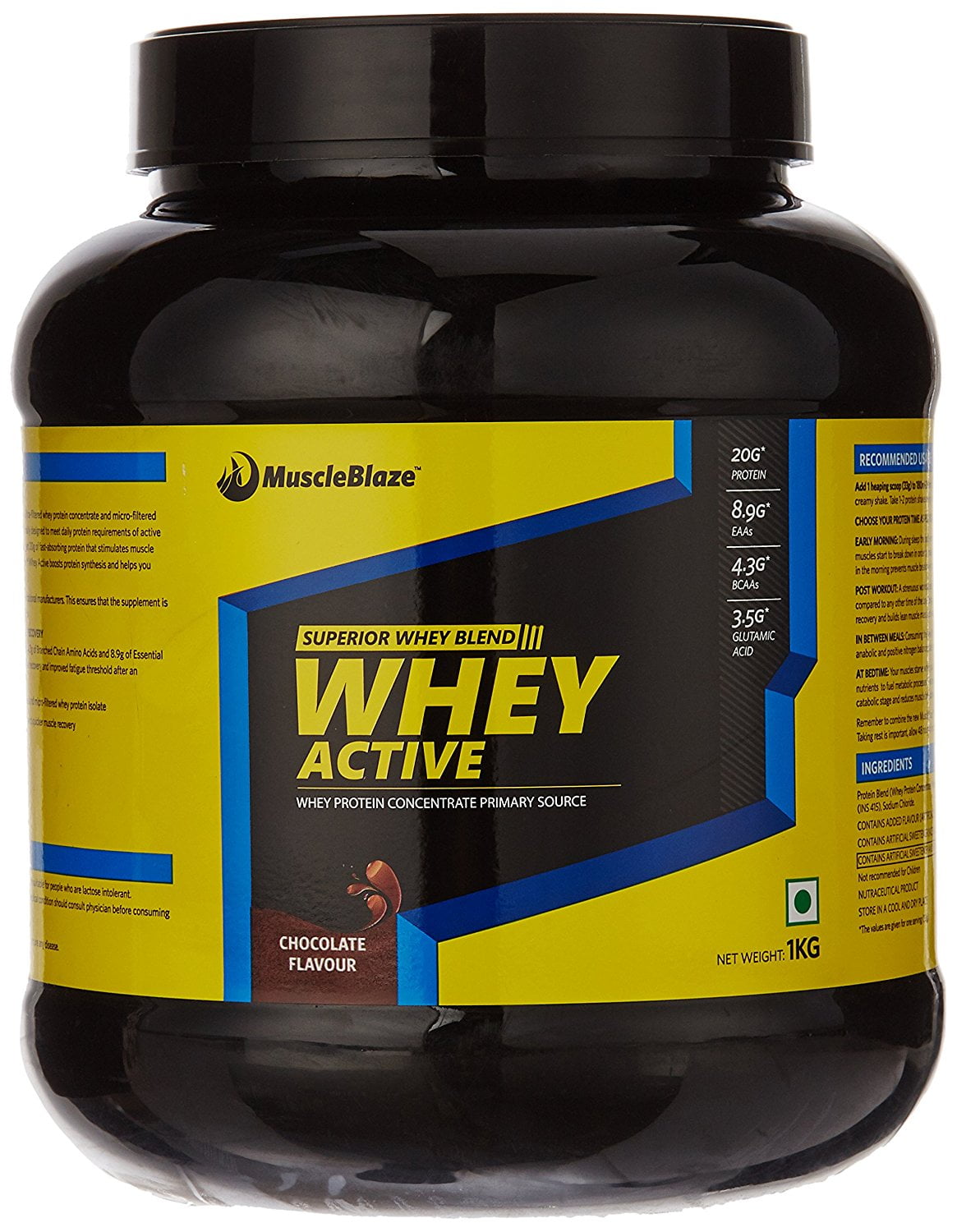 Muscleblaze's Whey Active 1kg, 30 Ser, Chocolate Rs.1000 - Amazon