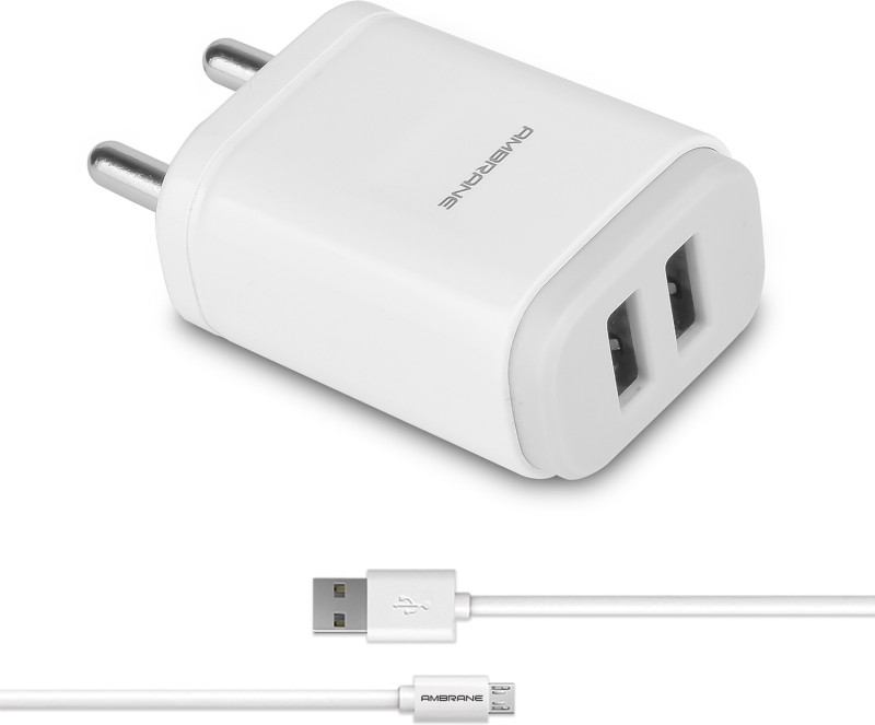 Ambrane AWC-22 2.1A Dual Port Fast Charger with Charge & Sync USB Cable Rs.279