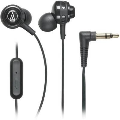 Audio Technica ATH COR150iS BK Wired Headset  (Black, Wired in the ear)