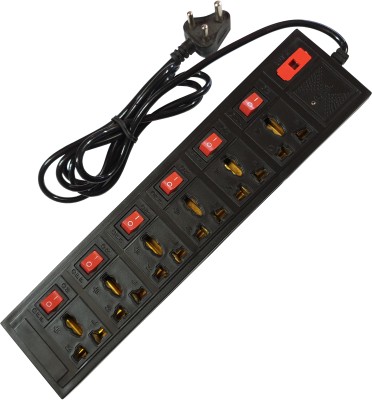 Black Apple 6+6 Socket Extension board | 6 Amp| Fuse | Individual switches 6 Socket Extension Boards  (Black)
