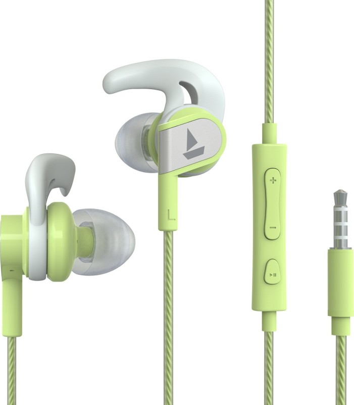 boAt Bassheads 242 Wired Headset  (Spirit Lime, Wired in the ear)