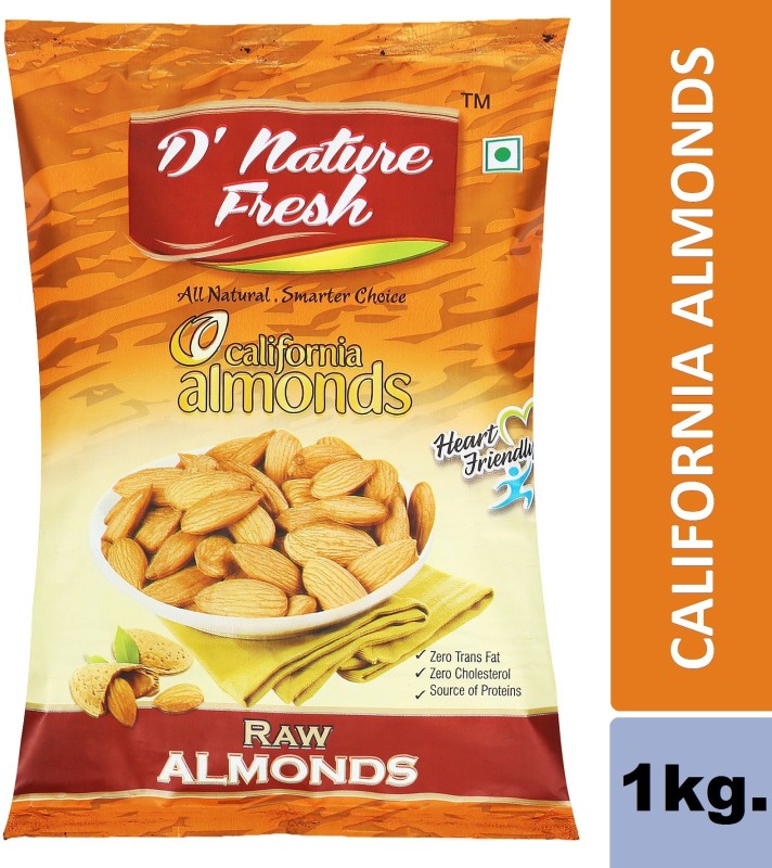 D NATURE FRESH California Almonds 1kg (2Pack of 500g) Almonds  (2 x 0.5 kg)