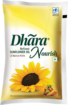 Dhara Refined Sunflower Oil Pouch  (1 L)