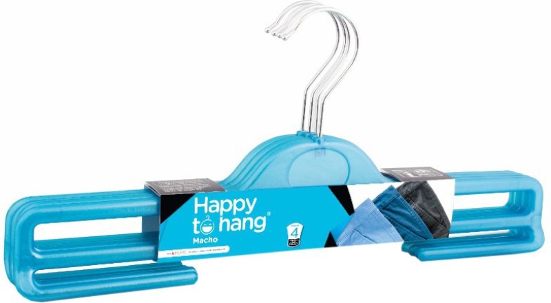 Happy to Hang Plastic Pack of 4 Hangers  (Blue)