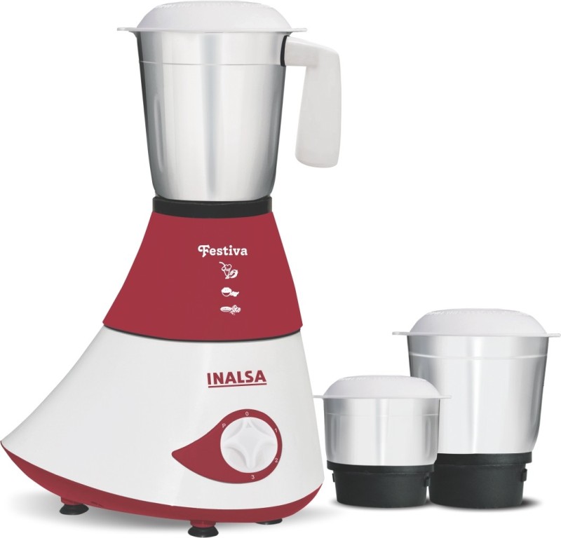 Inalsa Festiva 750 W Mixer Grinder  (Maroon, White, 3 Jars) Rs.1349 - Flipkart