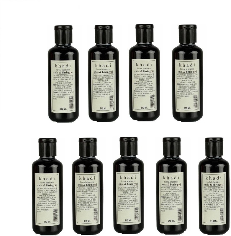 Khadi Amla Bhringraj Shampoo (210 ml) Pack of 9  (210 ml)
