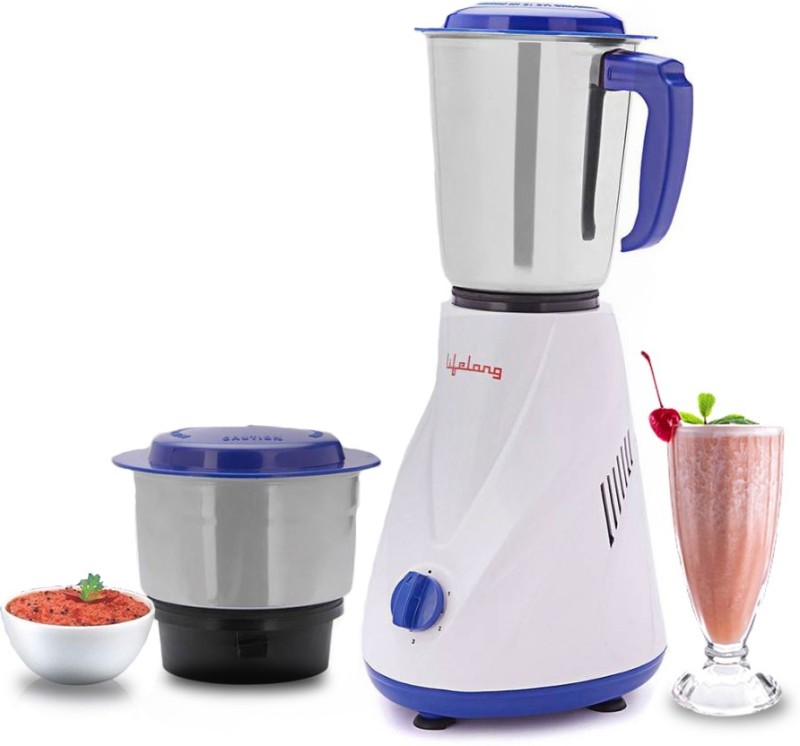 Lifelong Dynamite LLMG66 500 W Mixer Grinder  (White, Blue, 2 Jars)