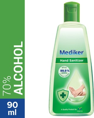 Mediker Instantly Kills 99.9% Germs Without Water Hand Sanitizer Bottle  (90 ml)