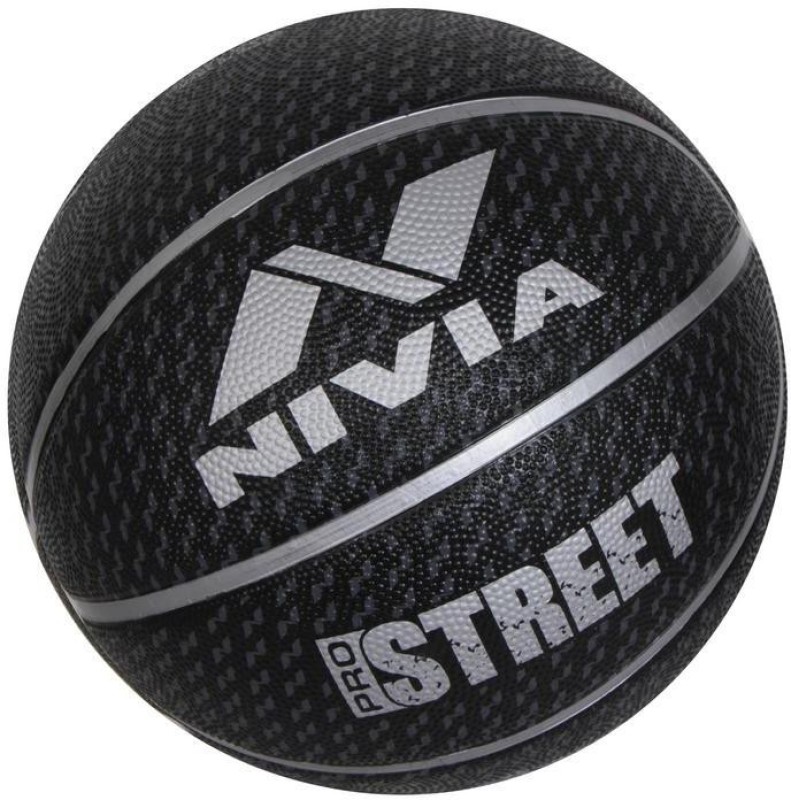 Nivia Pro Street Basketball - Size: 7  (Pack of 1, Black, Silver) Rs.348