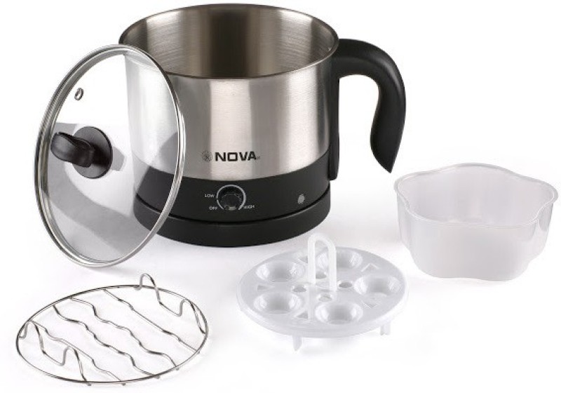 Nova Multifunction NKT-2729 Electric Kettle  (1.2 L, Black, Silver)