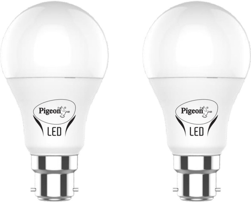 Pigeon 9 W Round B22 LED Bulb  (White, Pack of 2)