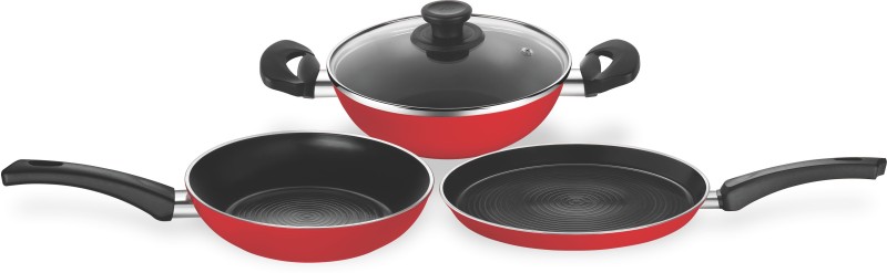 Pigeon carlo 4pc set Induction Bottom Cookware Set  (PTFE (Non-stick), 4 - Piece) Rs.1179 - Flipkart