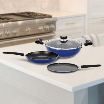 Renberg Blue Orchid Cookware Set  (Aluminium, 4 - Piece)