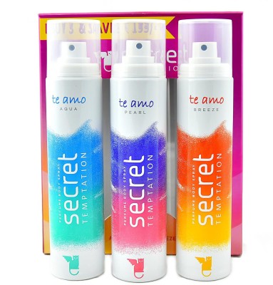 Secret Temptation Te Amo combo (120 ml x 3) Body Mist - For Women  (360 ml, Pack of 3)