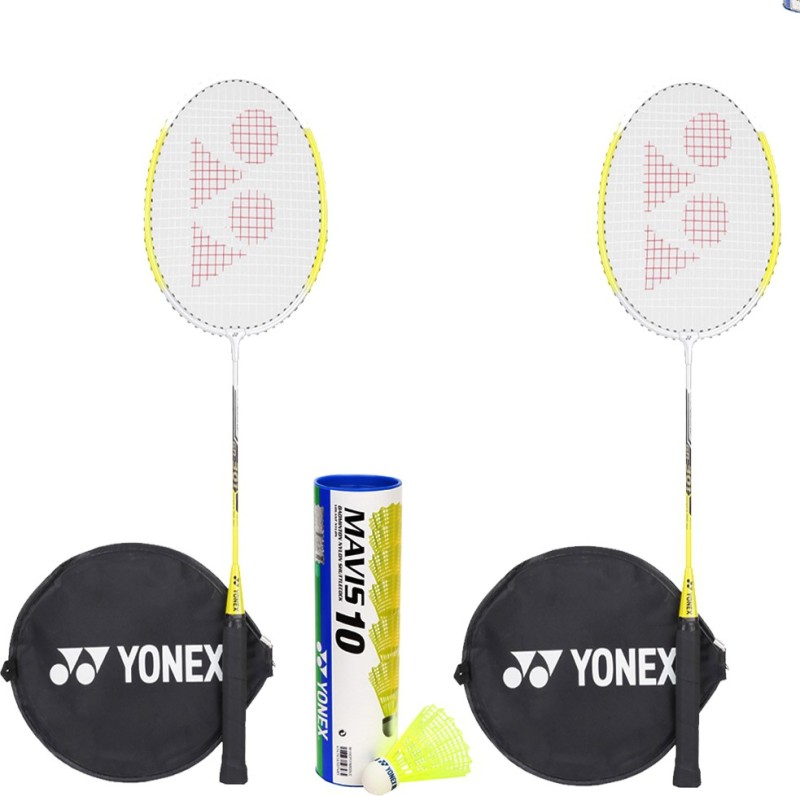 Yonex GR301 Mavis Combo Badminton Kit(2 Badminton Racquets,1 Mavis 10 Shuttlebox (Pack of 6) Badminton Kit