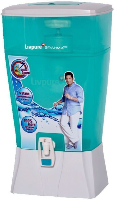 Livpure Brahma Neo 24 L Gravity Based Water Purifier  (White, Sea Green) Rs.1799 - Flipkart