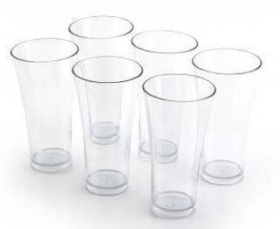 TAPASVI (Pack of 6) 6 Pcs. Unbreakable Clear Transparent Water, Juice Glass Set 300 Ml Poly Carbonate Plastic Glasses Glass Set