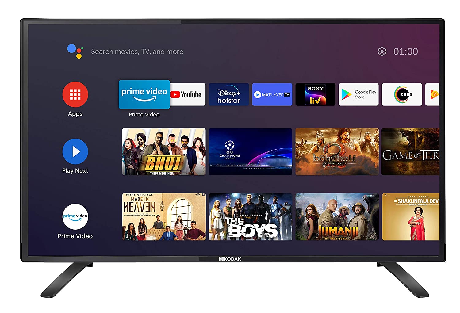 Kodak 102 cm (40 Inches) Full HD Certified Android LED TV 40FHDX7XPRO (Black) (2020 Model)
