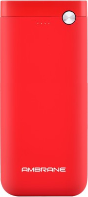 (Plus Member) Ambrane 20000 mAh Power Bank (Fast Charging, 10 W)  (Red, Lithium Polymer)