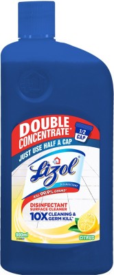 Lizol DOUBLE Concentrate Disinfectant Surface Cleaner Citrus  (900 ml)