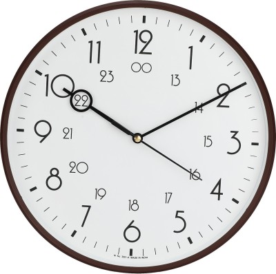 Precisio Analog 32 cm X 32 cm Wall Clock  (Brown, With Glass)