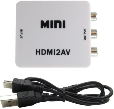 Terabyte TV-out Cable MINI HDMI2AV HD Video Converter  (White, For TV)