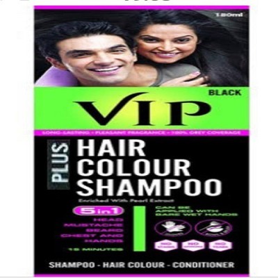 VIP NATURAL HAIR COLOUR SHAMPOO 180 ML , Black