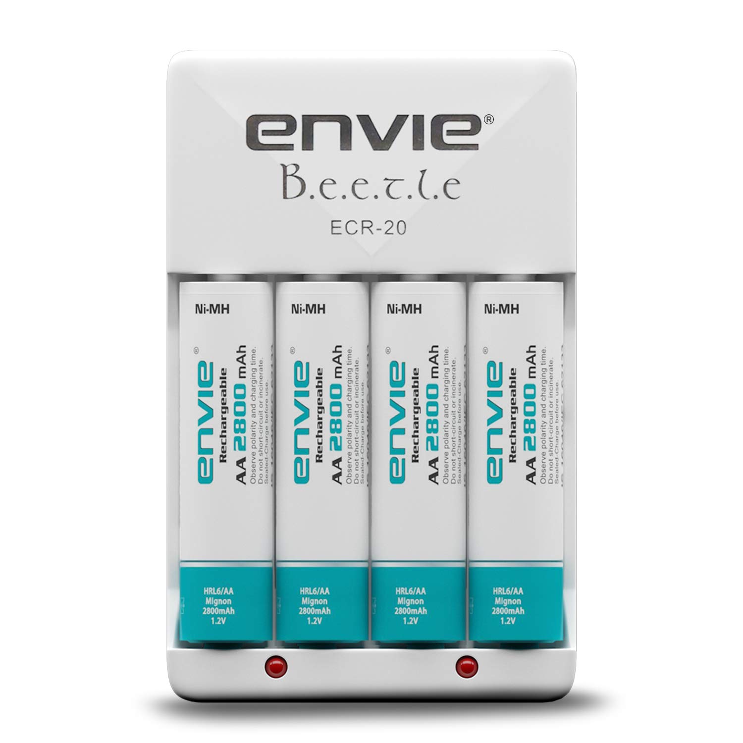 ENVIE Charger for AA & AAA Rechargeable Batteries (ECR20+AA2800 4PL)