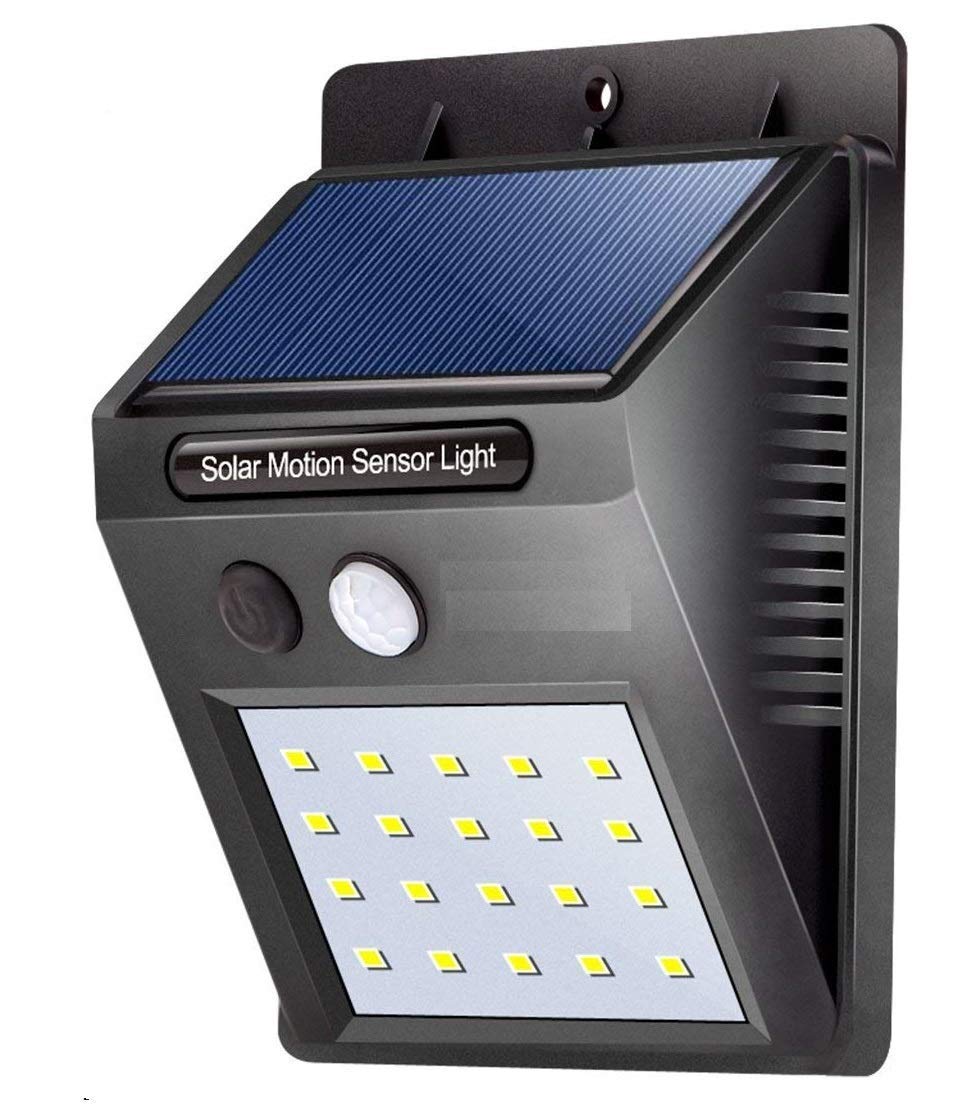 Density Collection 20 LED Bright Outdoor Security Lights with Motion Sensor (Black)