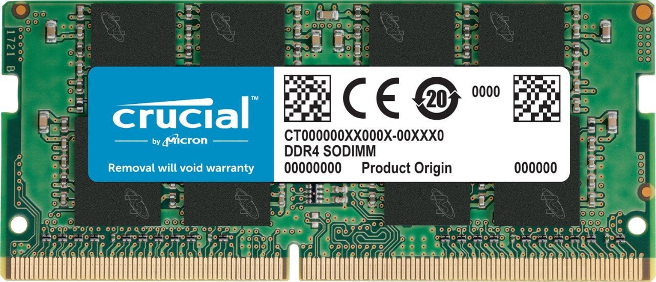 Crucial CT16G4SFD8266 16GB Single DDR4 2666 MT/s PC4-21300 DR x8 SODIMM 260-Pin RAM
