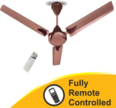 LONGWAY CRETA RUSTY BROWN 48" 1200 mm Remote Controlled 3 Blade Ceiling Fan  (Rusty Brown, Pack of 1)