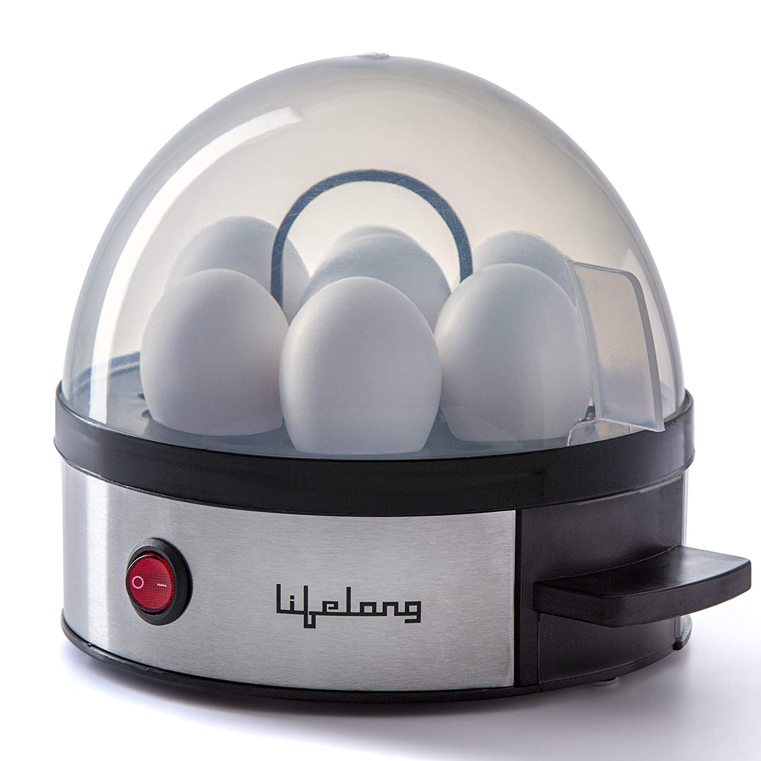 Lifelong Egg Boiler 350W with 7 Egg Capacity with Auto Cutoff & Buzzer (Black/Silver)