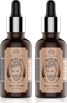 The Man Company Beard oil pack of 2 Argan and Geranium Hair Oil (60 ml) | Made in India