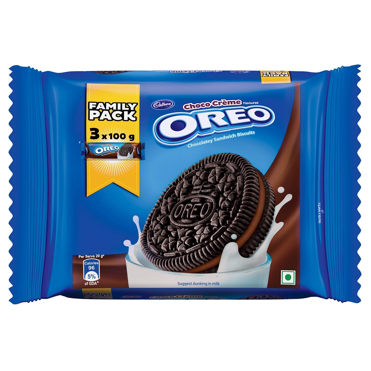 Cadbury Biscuits Choco Crème Biscuit Family Pack, 300g (Pack of 4)