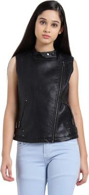 Zink London  Sleeveless Solid Women Riding Jacket