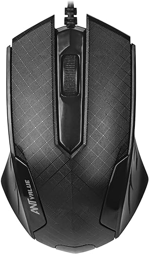 Ant Value OM100 Wired Optical Mouse, 1200 DPI 3 Button Corded Computer Mouse,Gaming Mouse
