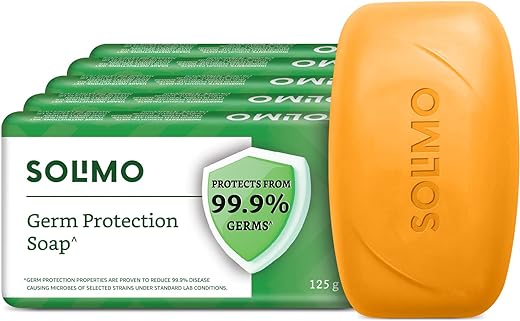 Amazon Brand - Solimo Germ Protection Soap 125gm (Pack of 5)