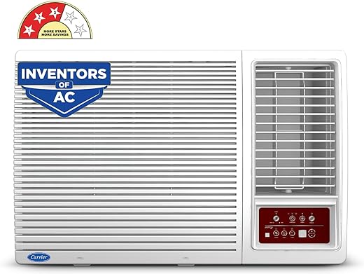 Carrier 1.5 Ton 3 Star Inverter Window AC(Copper,High Density Filter CIW18SC3R34F0,White)