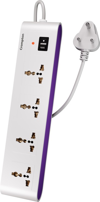Crompton Powerbox Alpha S 4 Socket Extension Boards  (Black, White, 2 m)