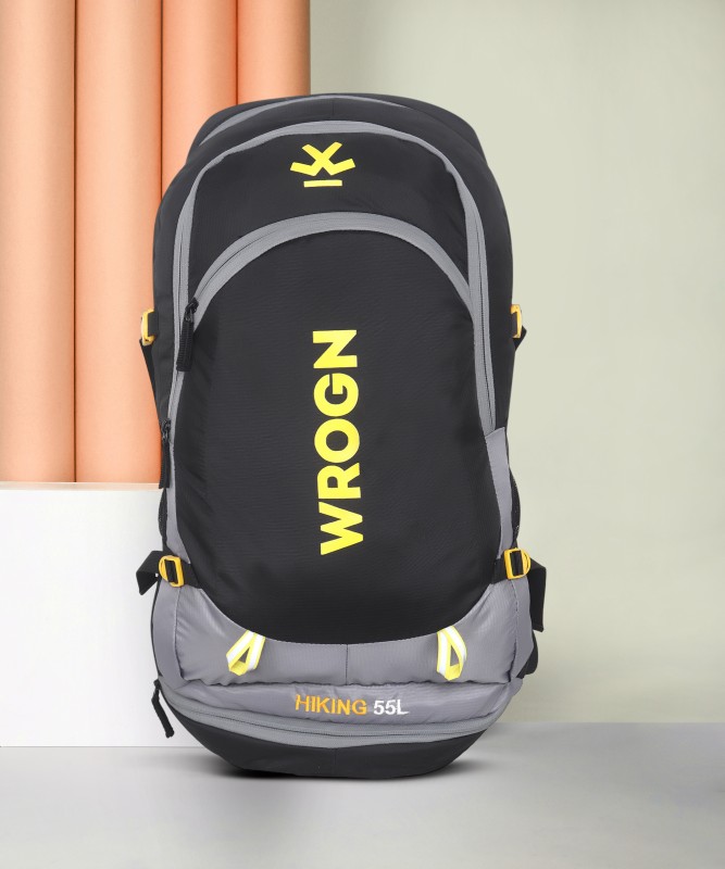 WROGN Trekking Bag For Hiking/Camping/Outdoor Sports with Rain Cover/Shoe Compartment Rucksack - 55 L  (Grey)