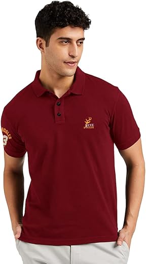 EYEBOGLER Regular Fit Mens Polo Neck Half Sleeve Soild Casual Tshirt