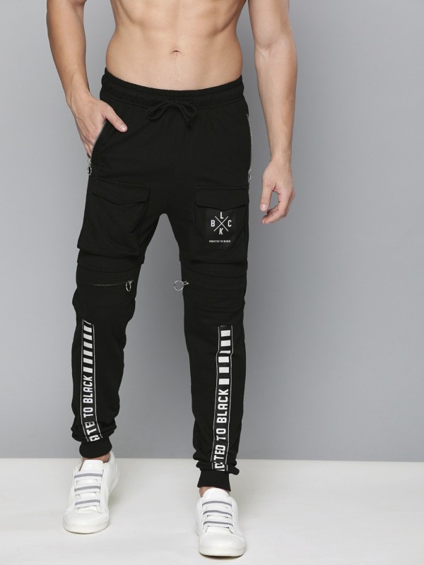 Kook N Keech Men Graphic Print Black Track Pants
