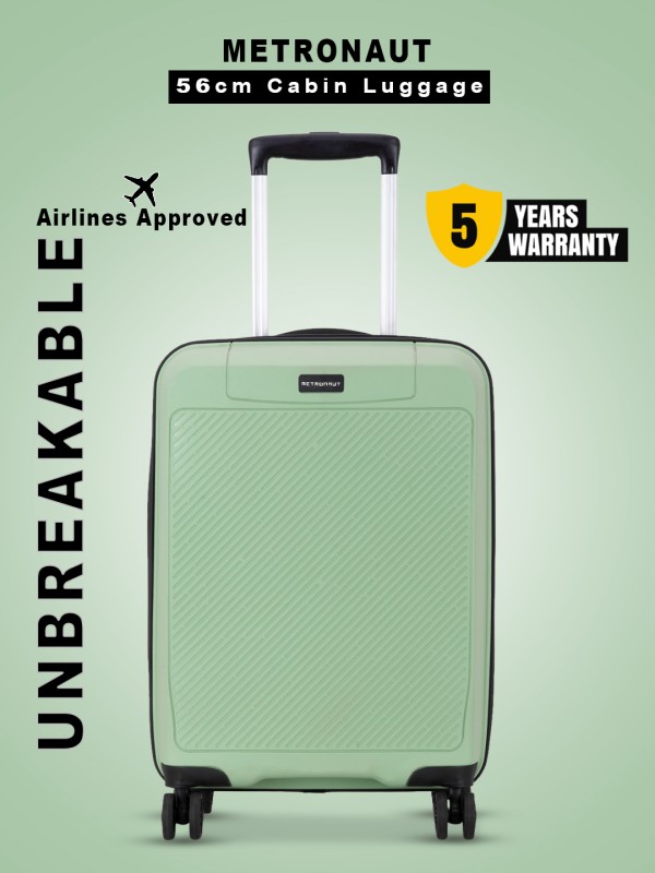 METRONAUT Small Cabin Suitcase (56 cm) 4 Wheels - Hero 20 Inch Pista Green Premium PP