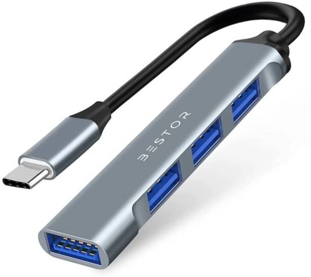 Bestor C Multiport Adapter for MacBook Pro Air 2021 2020 31C 4-in-1 4Port USB Hub  (Grey)