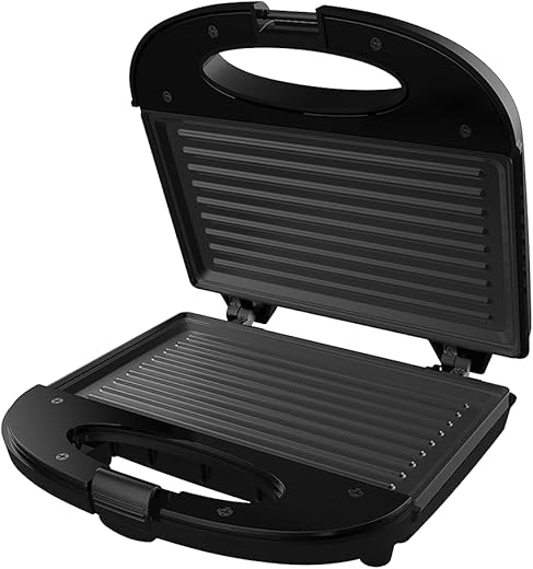 Crompton Instaserve Grill 800 Watts Sandwichmaker with Powerful Heating element (Black), Small