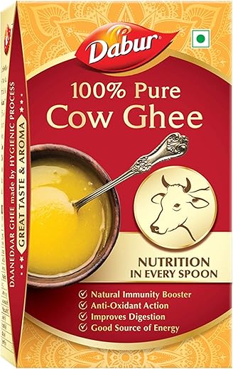 Dabur 100% Pure Daanedaar Cow Ghee with Rich Aroma -1L