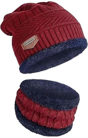 Fitness Mantra® Winter Sports Cap &amp; Muffler for Men &amp; Women| Beanie Cap