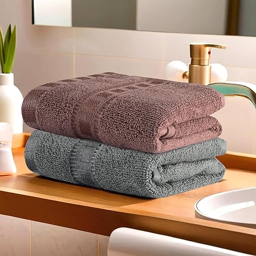 Heart Home Pack of 2 Cotton Hand/Face Towels for Men &amp; Women