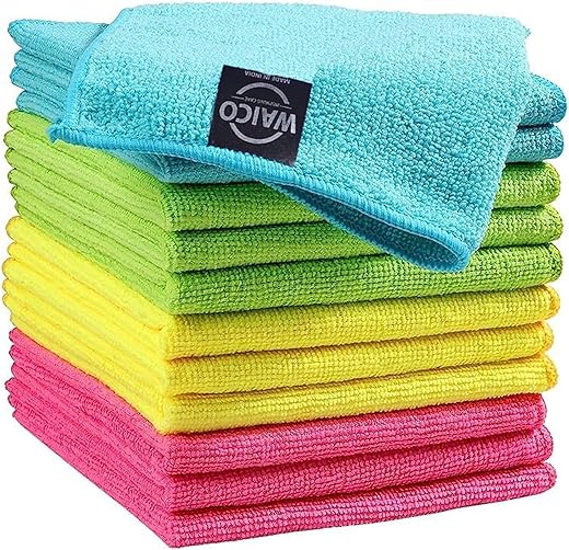 WAICO Microfiber Cleaning Cloth - 12 Pack (12" x 12")