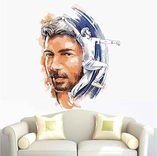 Wall Attraction Jaspreet Bumrah Wall sticker &amp; Mural sticker for wall Size - 45x58cm NBD95